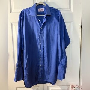 Men’s size 17 French cuff dress shirt made in Ireland Thomas pink